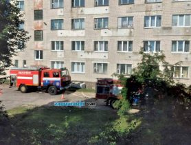 «Пожар» в общежитии отработали ганцевичские спасатели