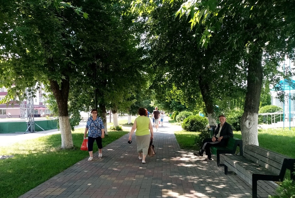 В жару предпочтительно передвигаться по населенному пункту по теневой стороне улицы. Фото из архива 