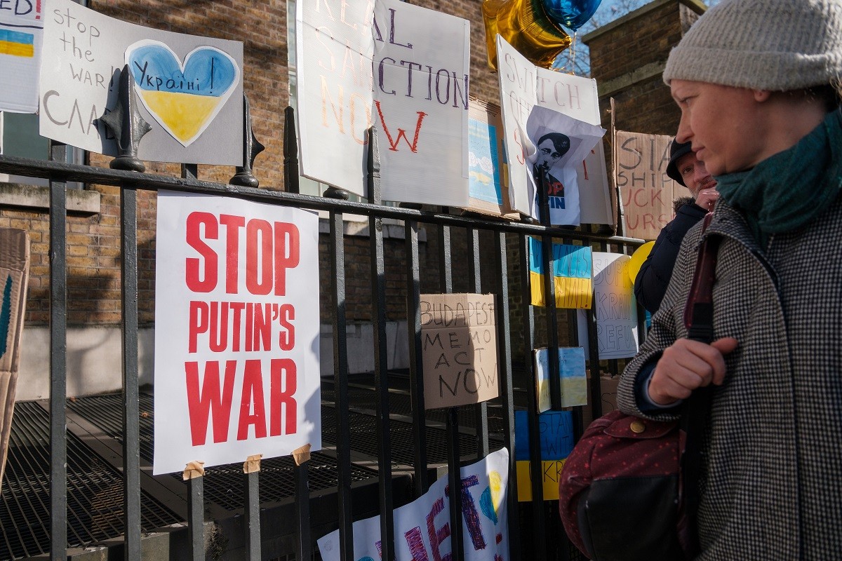 Акции протеста в поддержку Украины в Лондоне