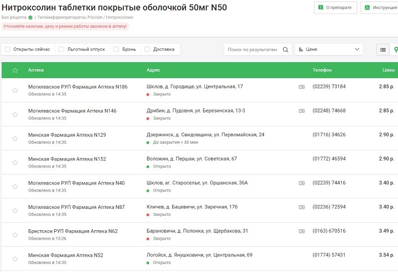 таблетки цены