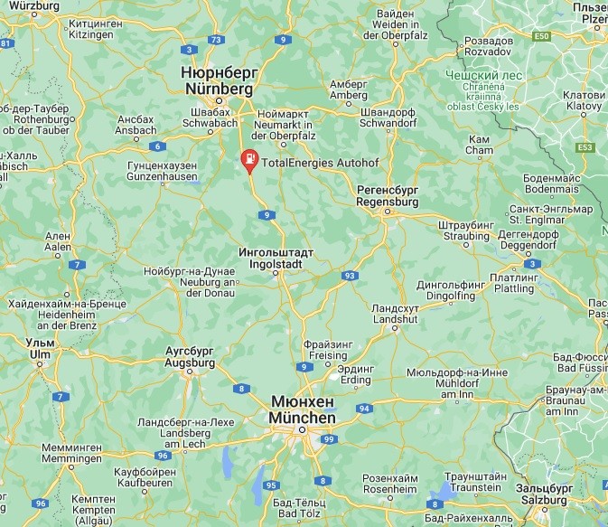 Водитель ехал по А9 между Нюрнбергом и Мюнхеном