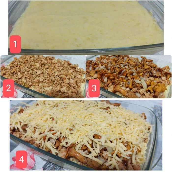 блюда из картофеля Запеканка с грибами