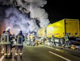 Дальнобойщик из Беларуси пострадал на пожаре фуры в Германии