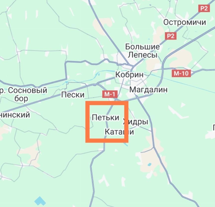 Примерное место аварии на карте