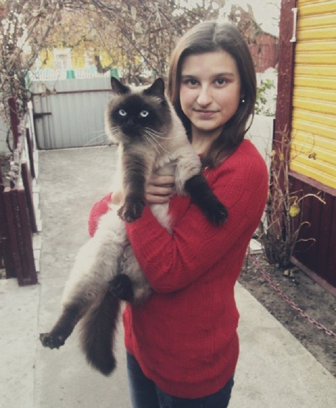 кот Мурик  с хозяйкой