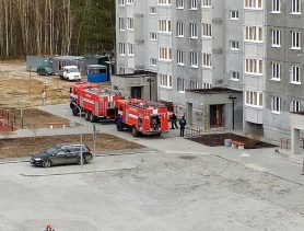 В Ганцевичах спасатели тушили пожар в новой многоэтажке